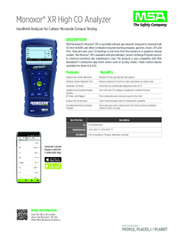 Thumbnail of document Data Sheet - Monoxor XR CO - Exhaust Analyzer